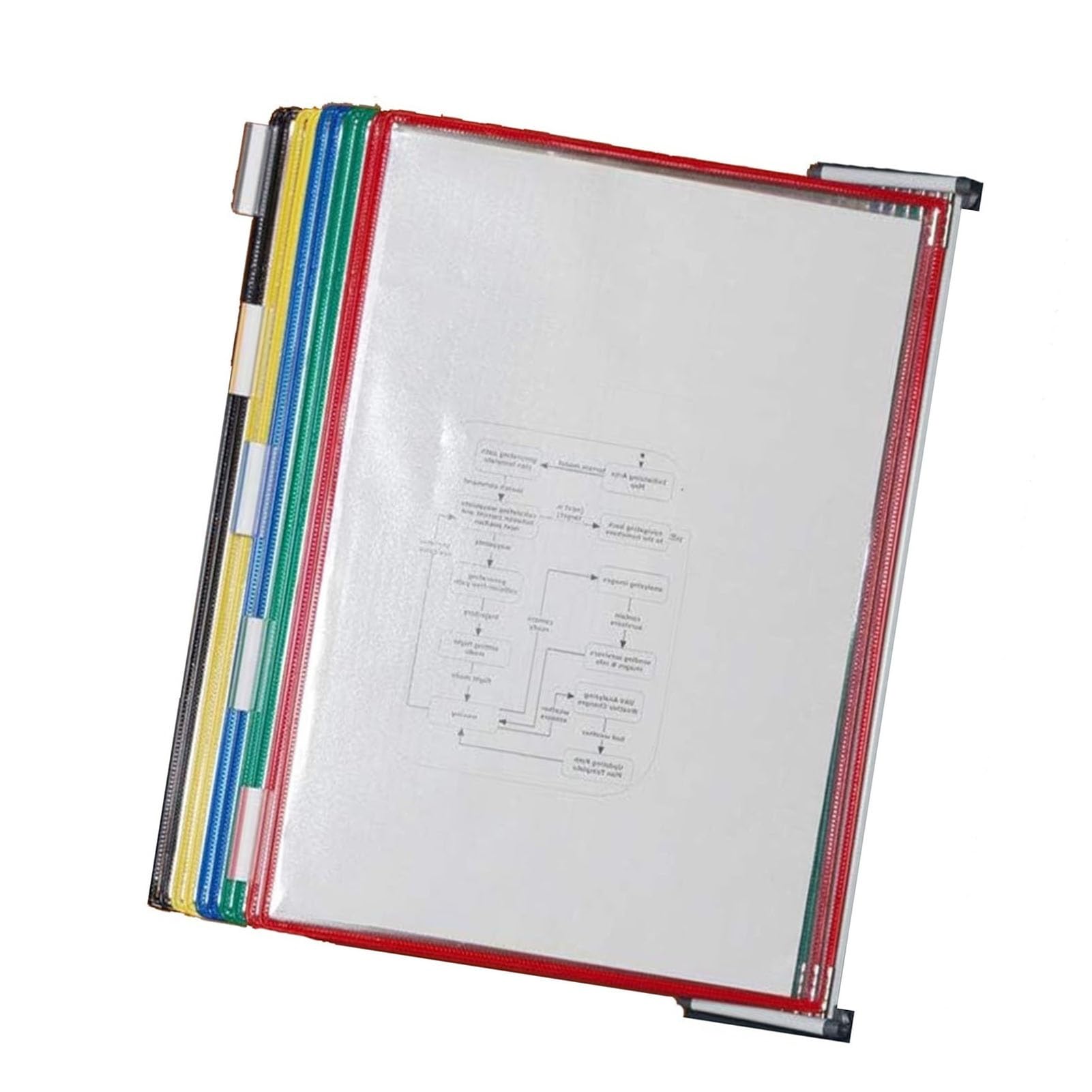 Genérico Organizador de Referencia de Pared - Carpeta de Escritorio Plegable con 10 Bolsillos, Soporte para menús de Metal y PVC Duradero, Ideal para Oficina y Restaurante, Almacenamiento de Document