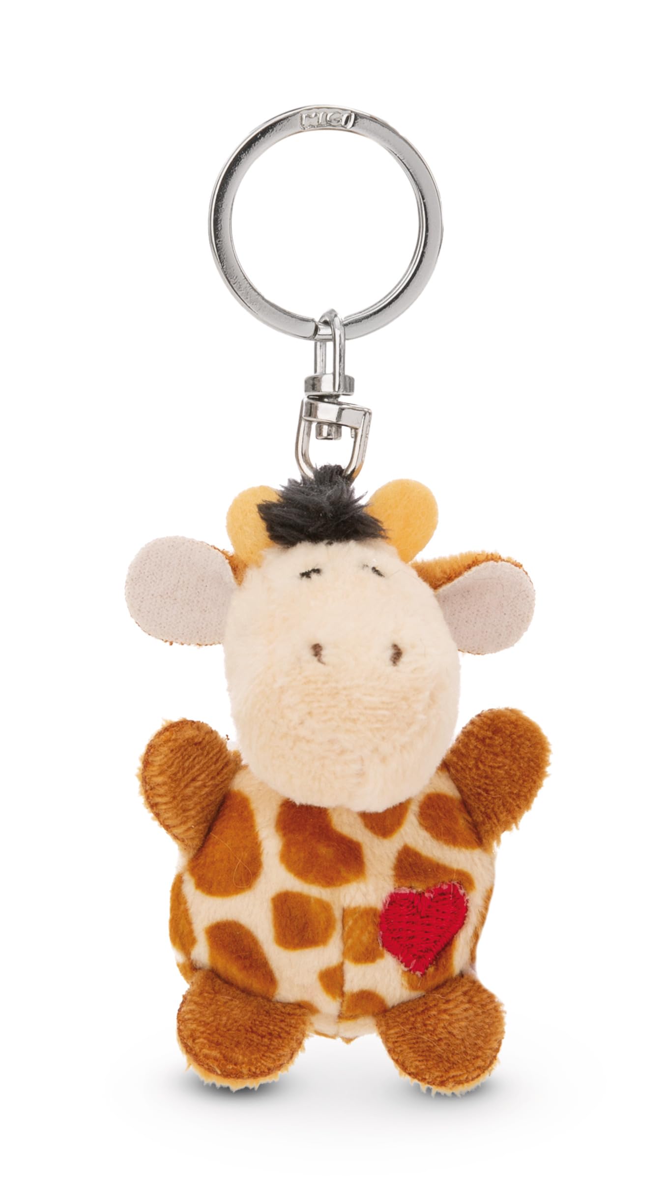 NICI Keyholder giraffe with heart 5cm - beige - A loyal companion for backpacks or bags, keychain for key rings & key holders for all ages | 62078