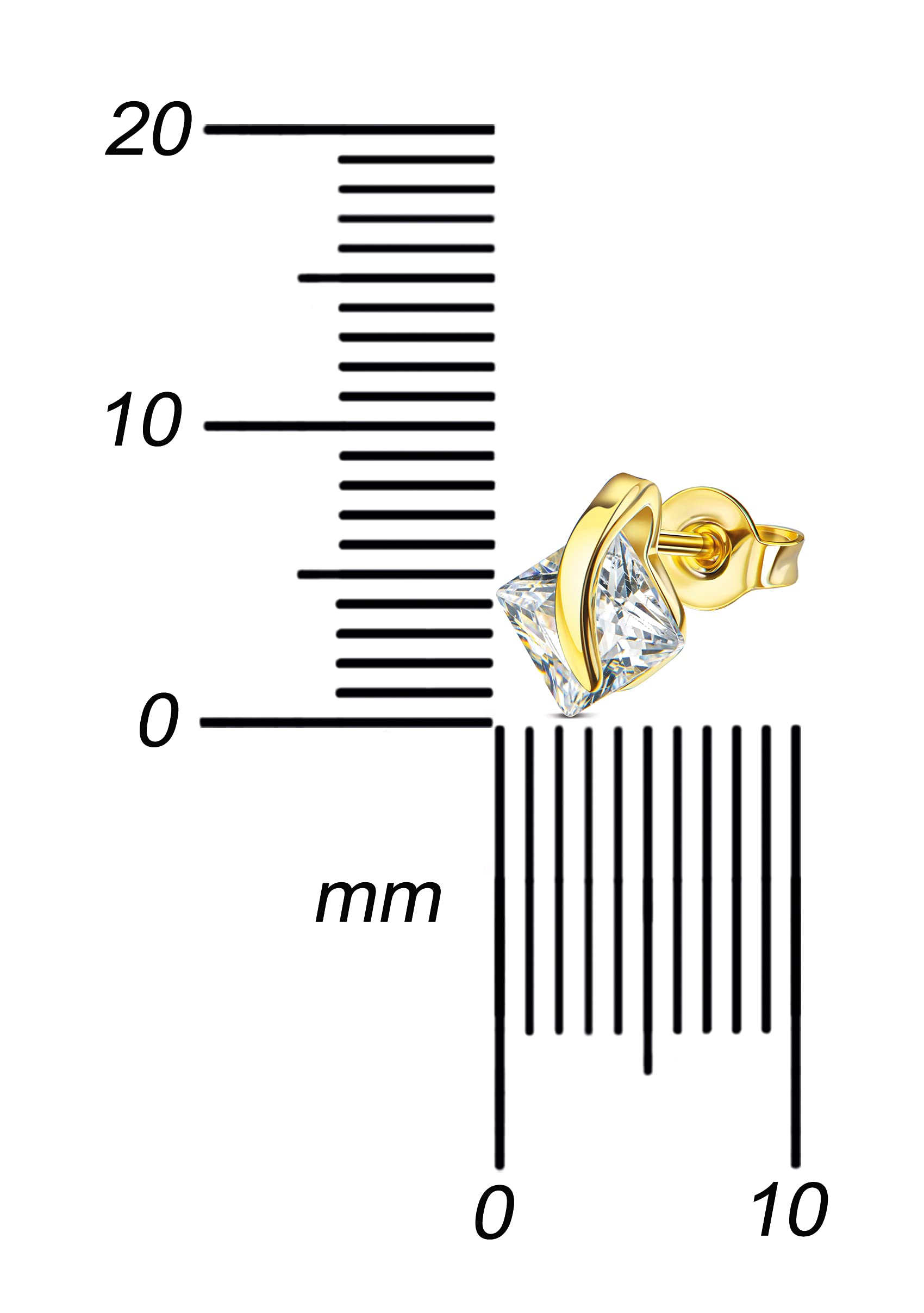 Zirkonia Stein Gold-Ohrstecker mit Gelbgold Design Ohrschmuck für Damen