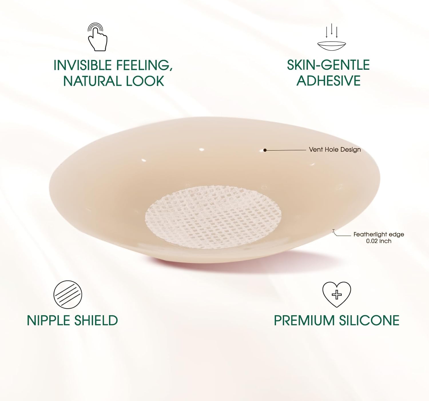 Nipple Covers For Women – Paper-Thin Nipple Covers 0.02" Edge With Case, Reusable Silicone Nipple Covers For Braless - Image 9