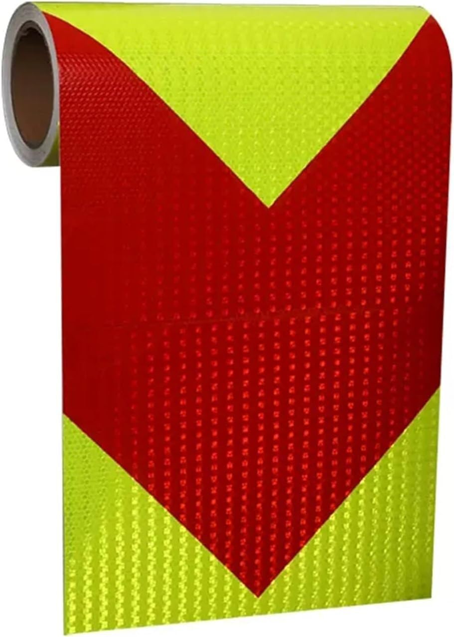 Taśma ostrzegawcza odblaskowa, Taśma odblaskowa ostrzegawcza samoprzylepna 30 cm x 10 m wielokolorowa(Red Green)