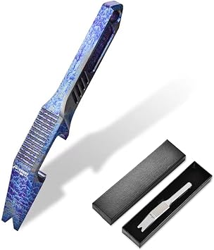 Titanium EDC Pry Bar,Mini Pocket Crowbar,Keychain Multitool Tool, Bottle and Box Openers - Your Versatile Companion for Everyday Carry and Camping Accessories blue