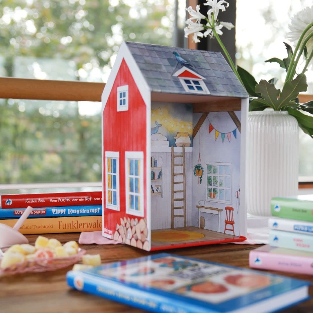 Mein Kinderbuchhaus: Die schönsten Oetinger-Bücher im Spielhaus-Schuber | Hochwertiger Schuber im Schwedenhaus-Stil für ein schönes Bücherregal mit acht beliebten Kinderbüchern für die ganze Familie
