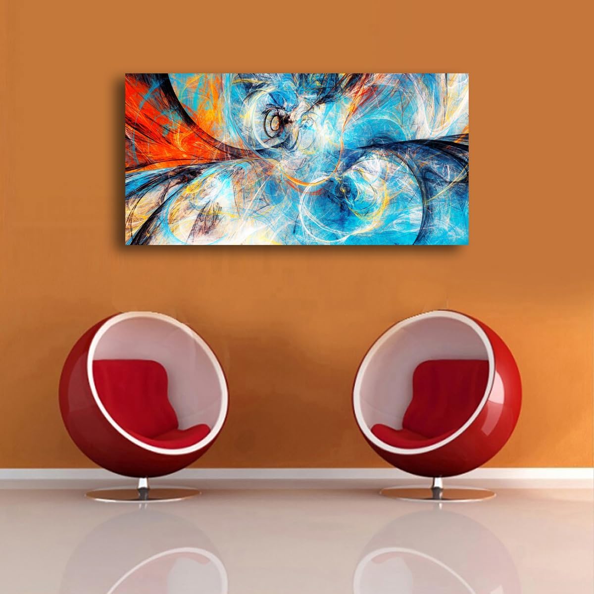 Blue Abstract Smart Line Pictures Canvas Wall Art for Living room Bedroom Wall Decor, Smart Line Wall Art Print Paitnings for home Decor,Morden Artwork Line Drawing Full of Imagination Canvas Art Waterproof Stretched Ready to Hang-28x57inches