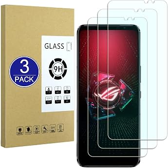 [Pack of 3 Screen Protectors Compatible with Asus ROG Phone 5 2.5D Screen Protector 9H Hardness Easy Installation Shatter-Proof Premium Accessories Tempered Glass Film