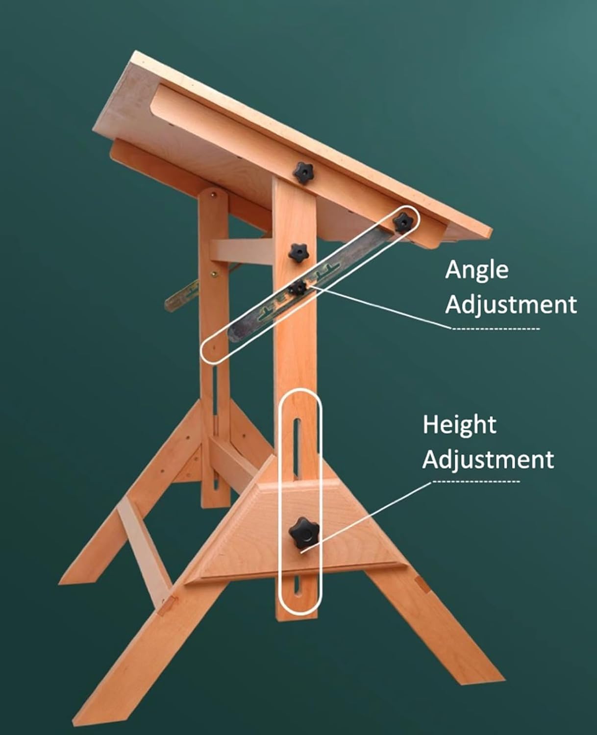 Drafting Desk Drafting Board Artist Desk Architect Drawing for Painters, Crafting, Reading, Writing, Rustic(17.7X23.6X29.9IN)