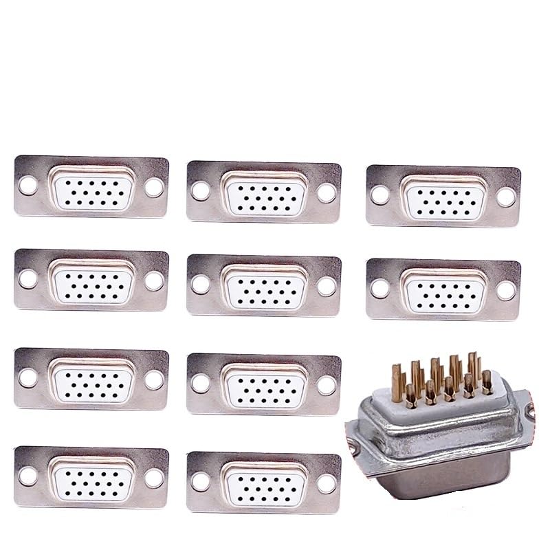 Image of 10PCS DB9 Connector core VGA Pl9pin Port Socket Female Male D Type Adapter D SUB DB15(Gold)