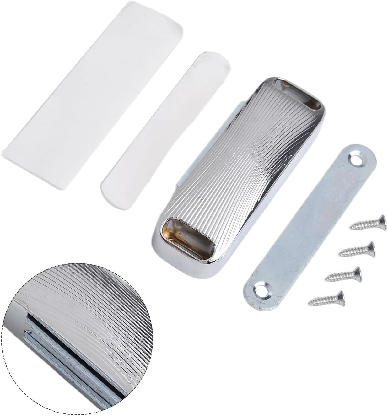 Sleek Design Magnetic Door Catch System Ensures Your Cabinets Stay Closed Tightly Without Compromising Style (silver)