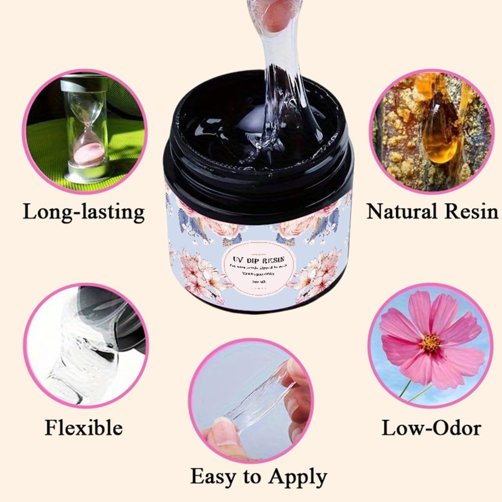 Ensemble de résine de trempage pratique 50 g/100 g - Cristaux époxy transparents pour décoration de fleurs et fabrication de bijoux avec 13 fils
