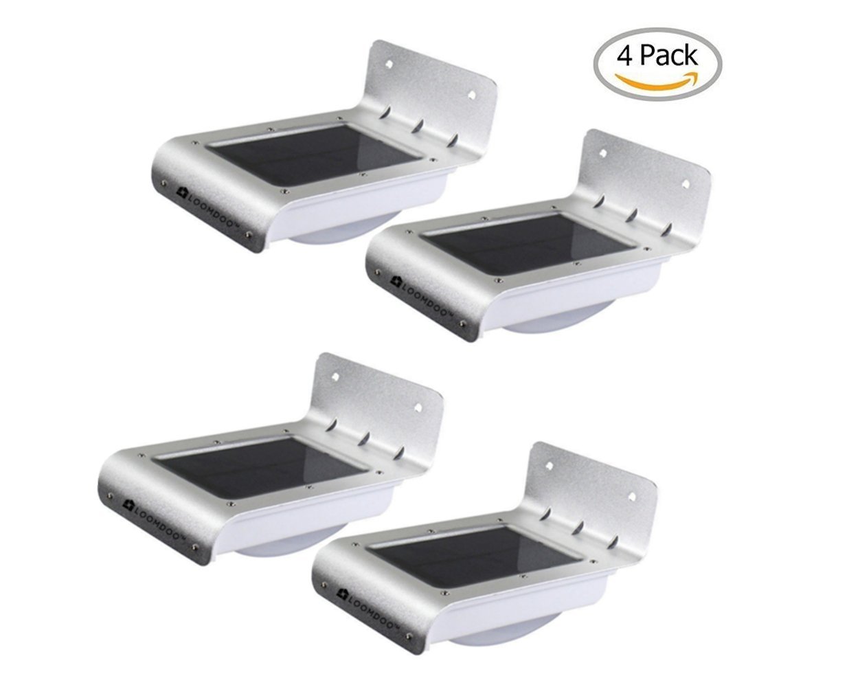 Pack of 4, 16 LED Solar Motion Sensor Lights (Weatherproof, no Battery Required)