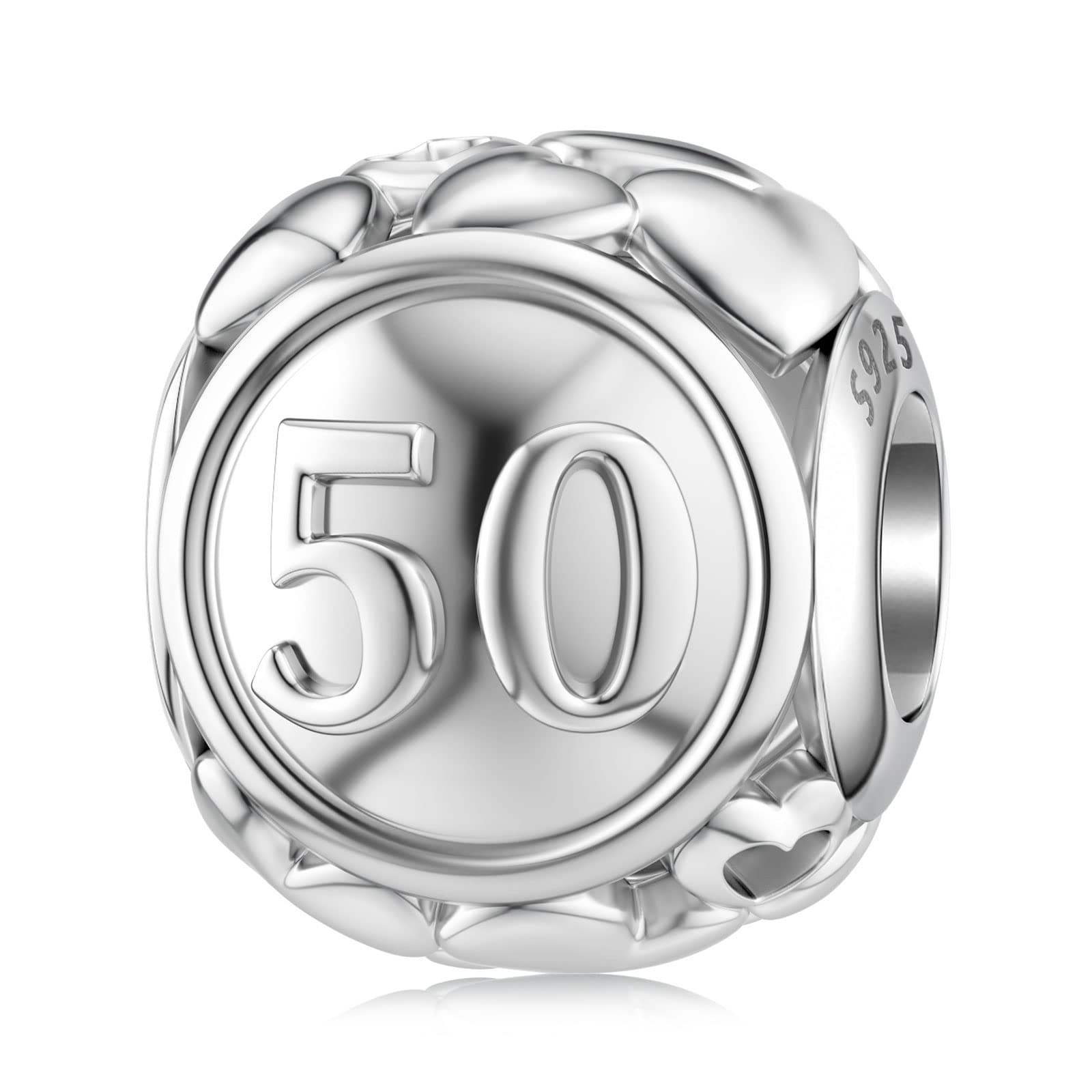 DALARAN Sterling Silver Charms for Pandora 16th 18th 21st 30th 40th 50th Bead Charm, No Gemstone,