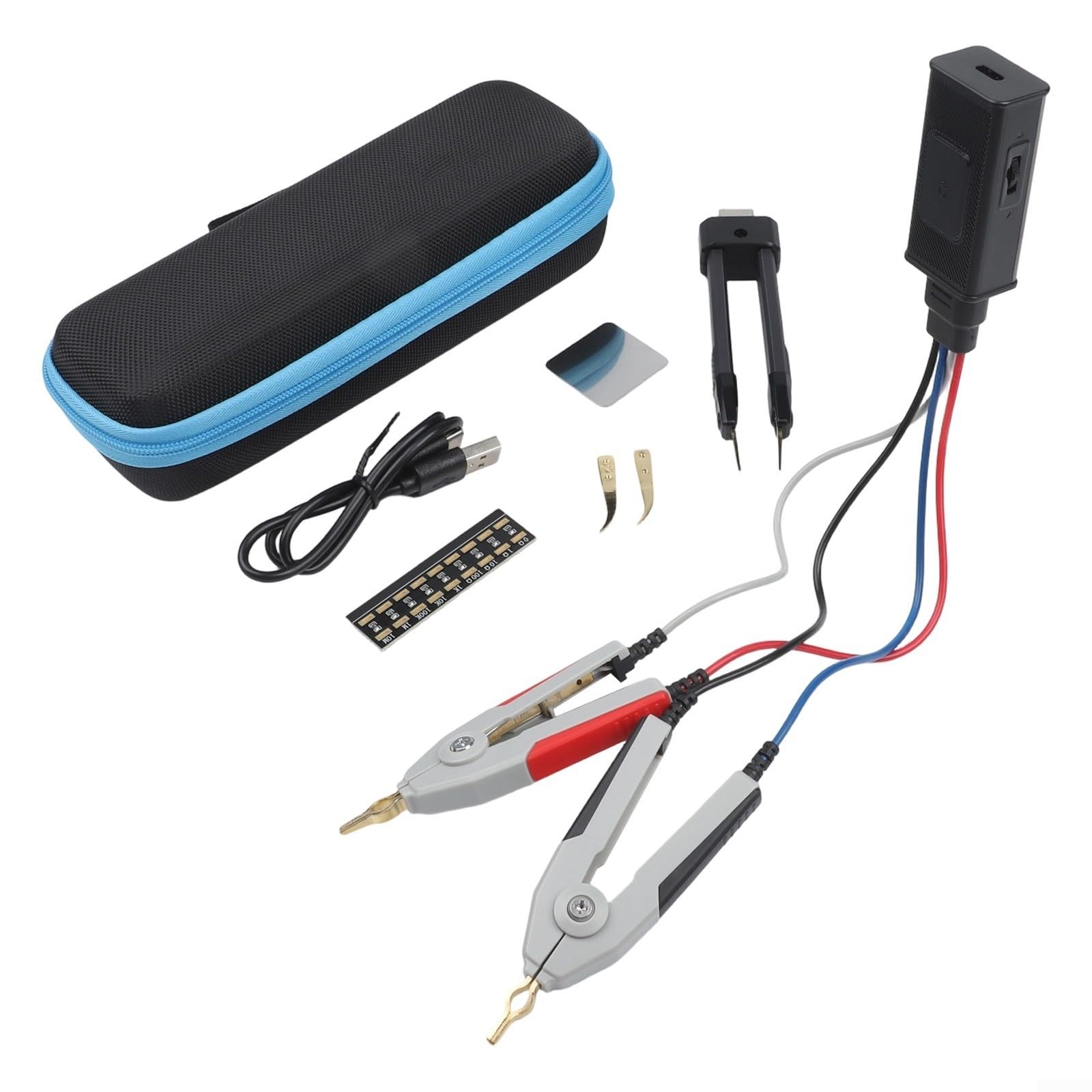 LCR-Messgerät LCR-ST2 Mit Klemmzange Für SMD, 2-in-1 Digital LCR ESR Tester Mit 1,47-Zoll Farbdisplay, Messung Von R/C/L/Diode Bis 30V, 5 Frequenzen 100Hz-100kHz, Scan-Funktion, 300MAh Für Akku, Typ-C