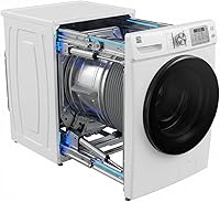 Vista 2 de Lavadora de carga frontal de acero inoxidable negro de 5.0 pies cúbicos con lavado y vapor súper veloces