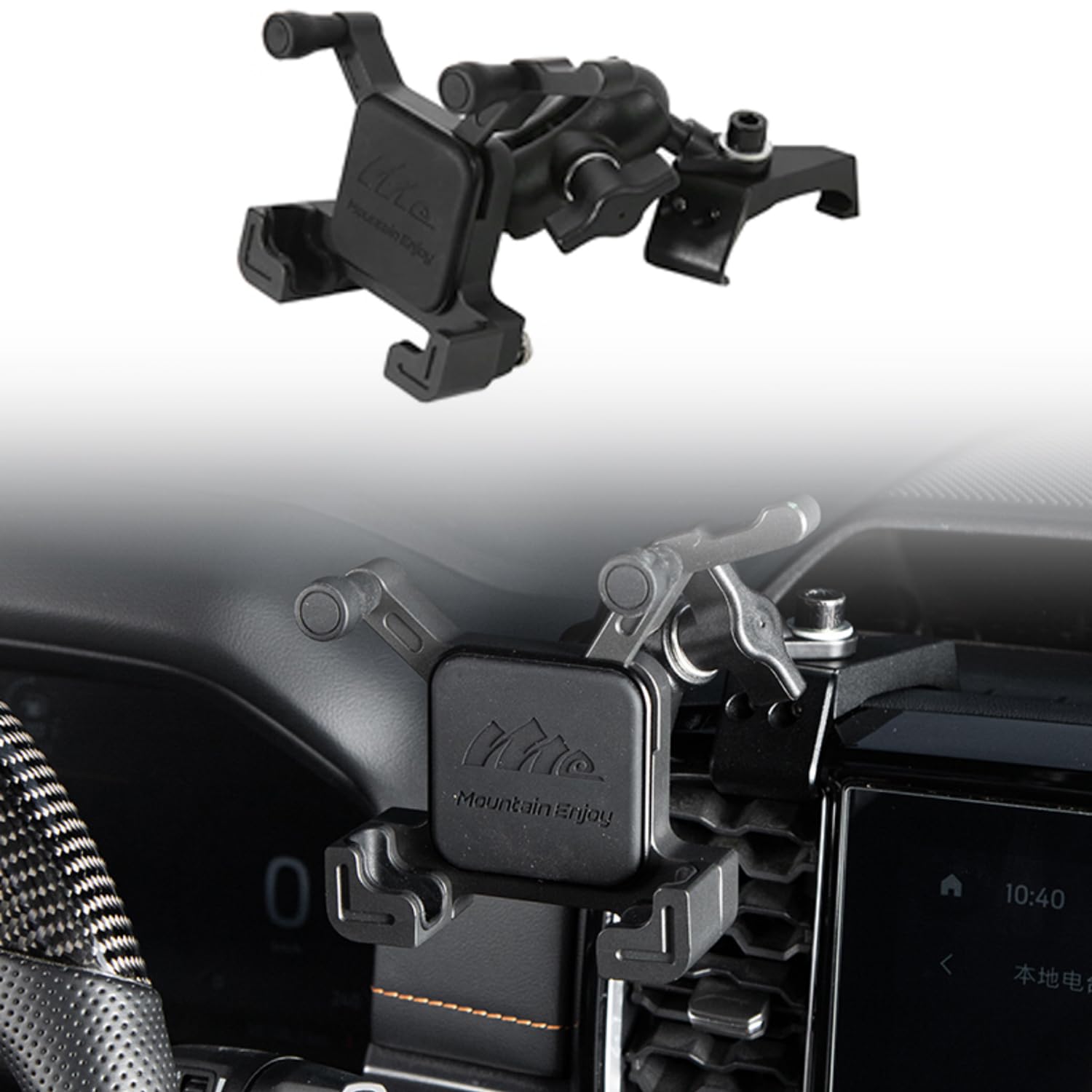 HIGH FLYING Supporto Telefono per Ford Ranger 2023-2025 Montaggio al Cruscotto in Lega di Alluminio Accessorio Auto per Fuoristrada (per Cellulari)