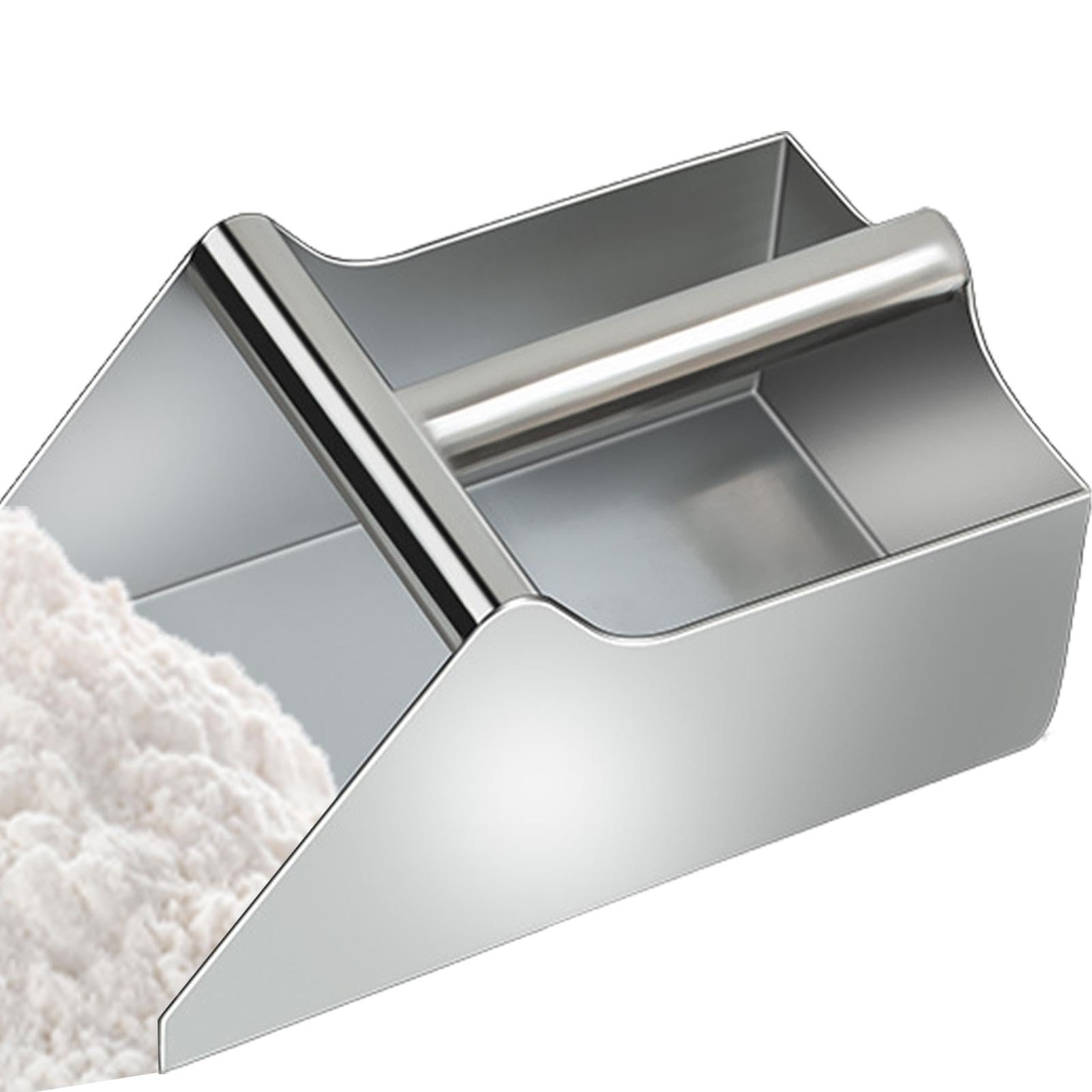 Pala de acero inoxidable para alimentos, pala de alimentos de acero inoxidable, pala para patatas fritas, palomitas de maíz, pala multiusos para excavadoras, patatas fritas, aperitivos, postres,