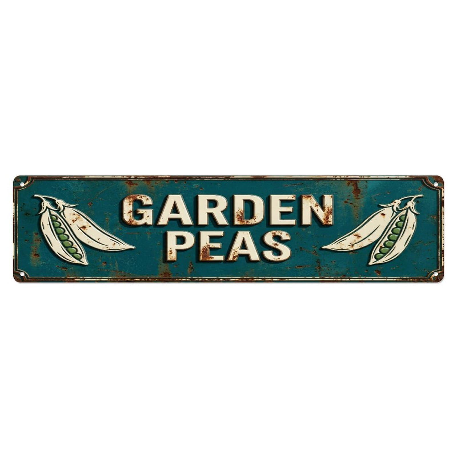Metal Tin Sign GARDEN PEAS Vintage Legume Rustic Farmhouse
