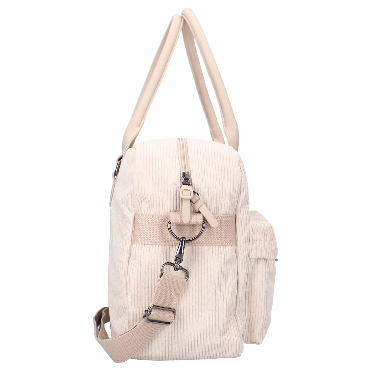 Kidzroom | Borsa fasciatoio in velluto a coste e materasso nomade - 28 x 40 cm Beige 28 x 40 cm