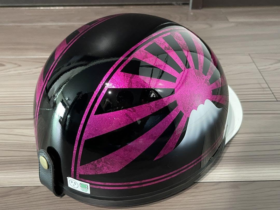 ラップ塗装 富士日章 コルク半 ヘルメット 旧車會 暴走族 軽スロ 旗棒 
