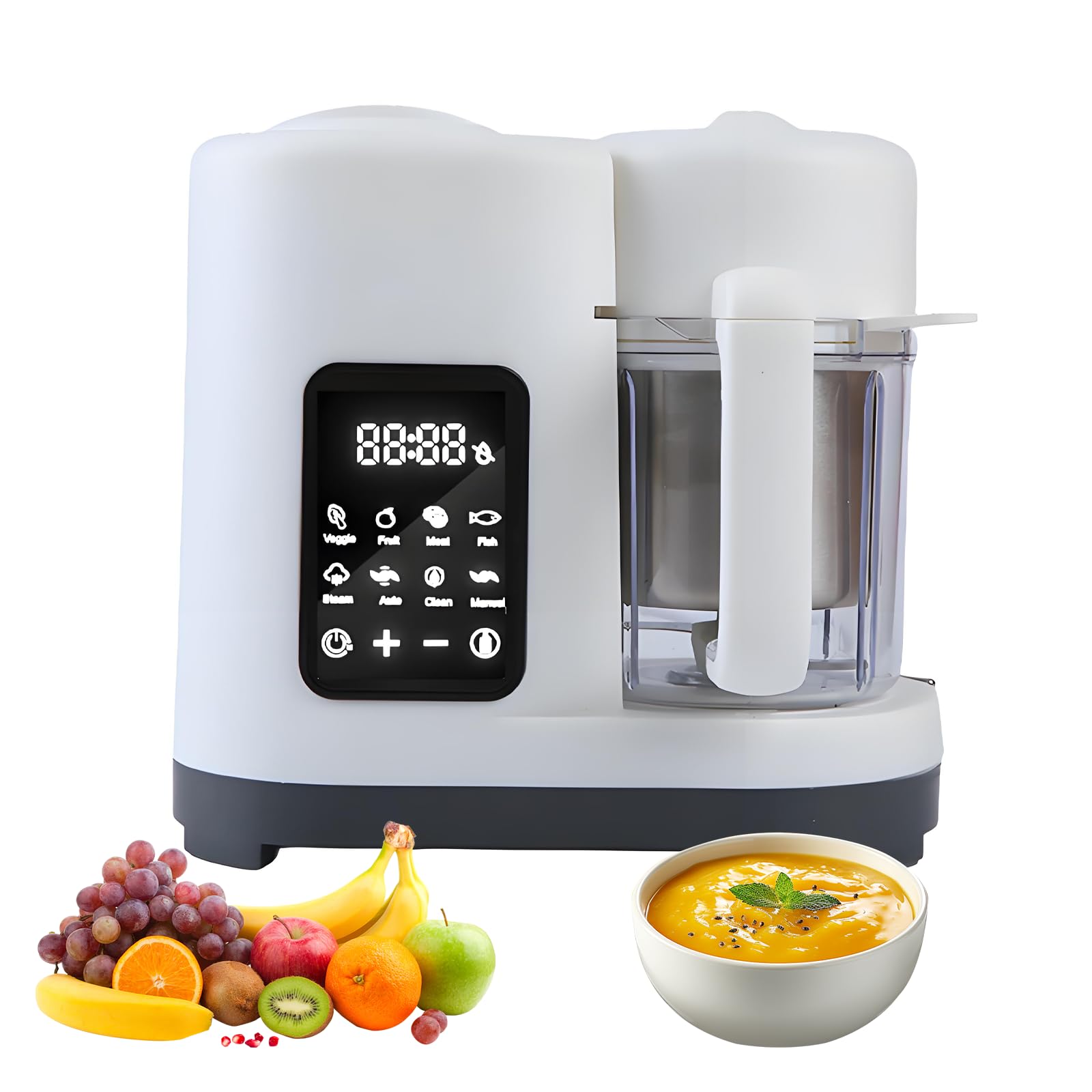 Robot de cocina para bebé, 300 ml, 300 W, cocina batidora para bebés, cocción al vapor (blanco) | Esterilización,Calentamiento,Descongelar,Autolimpiante,Robot Cocina Bebe Multifunción Automática Para Purés Hogar Saludable