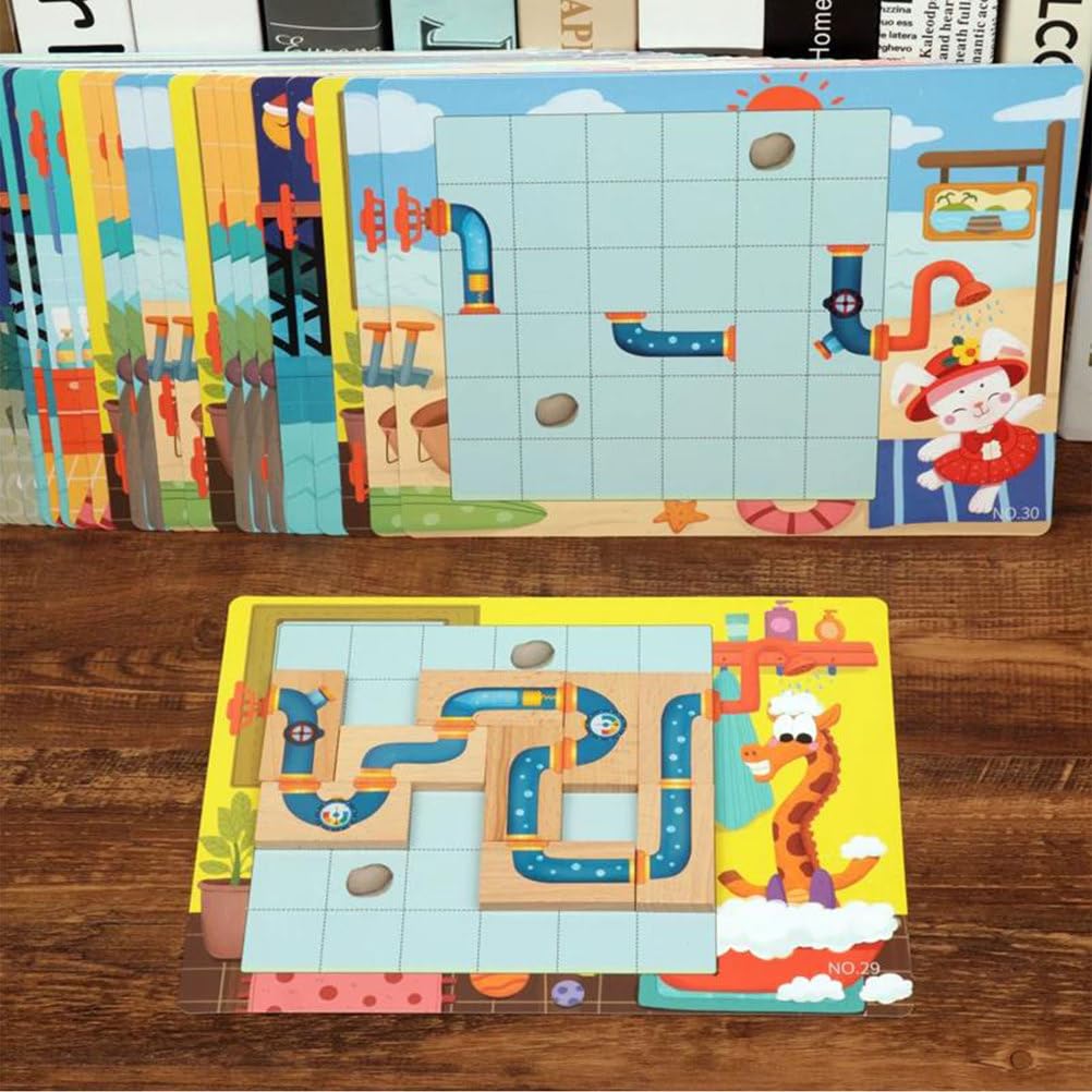 Jeu de Puzzle Labyrinthe en Bois Montessori
