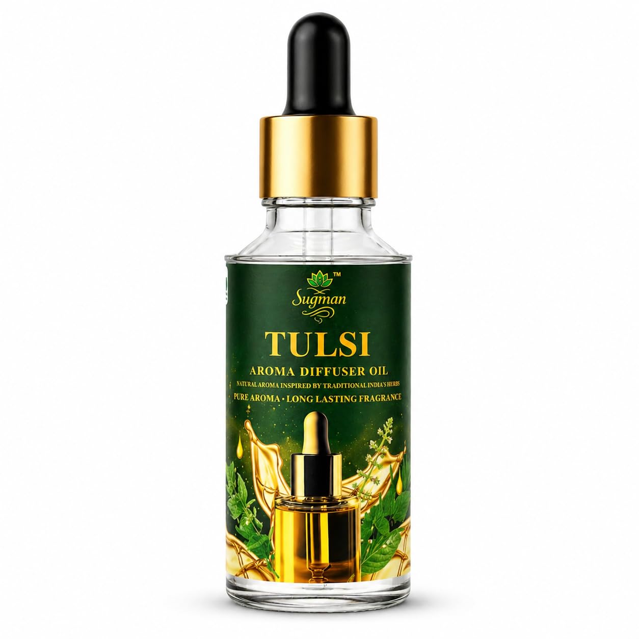 Tulsi Aroma Diffuser Oil 30ml | Holy Basil Fragrance Oil for Home & Pooja | Long Lasting Diffuser Oil for Humidifier & Burner | Air Purifying & Spiritual Aroma Oil-image-24