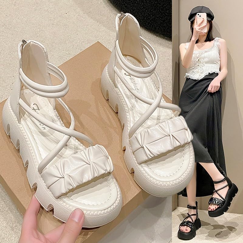 Sandals fairy fairy wind 2025 summer new versatile muffin thick sole non-slip soft sole high top hollowed Roman cool boots3