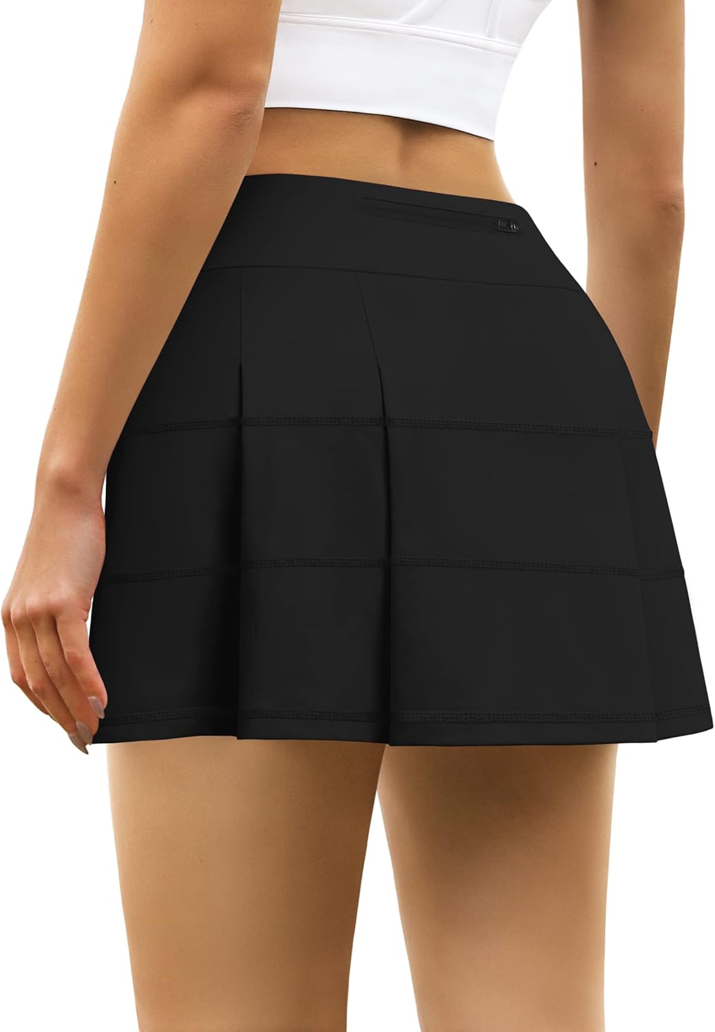 Womens Tennis Skirt Athletic Skirts with Pockets High Waisted Golf Skirt for Workout Pickleball Black