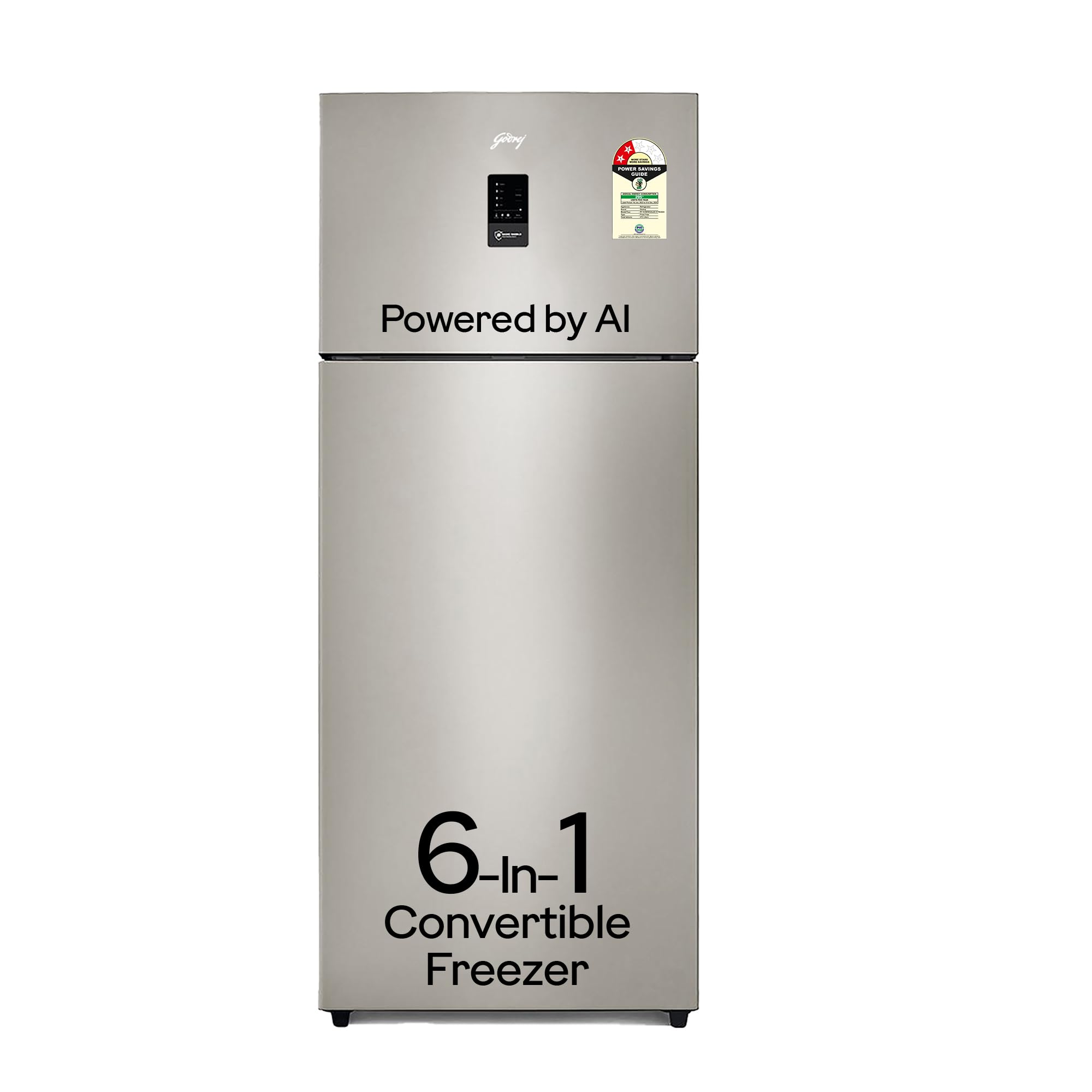 Godrej 472 L 2 Star With AI Tech, 1+2 Years Additional Warranty, 6-In-1 Convertible Freezer, Inverter Frost Free Double Door Regalis Refrigerator (RF EON 474B RCI CH GD, Champagne Gold)