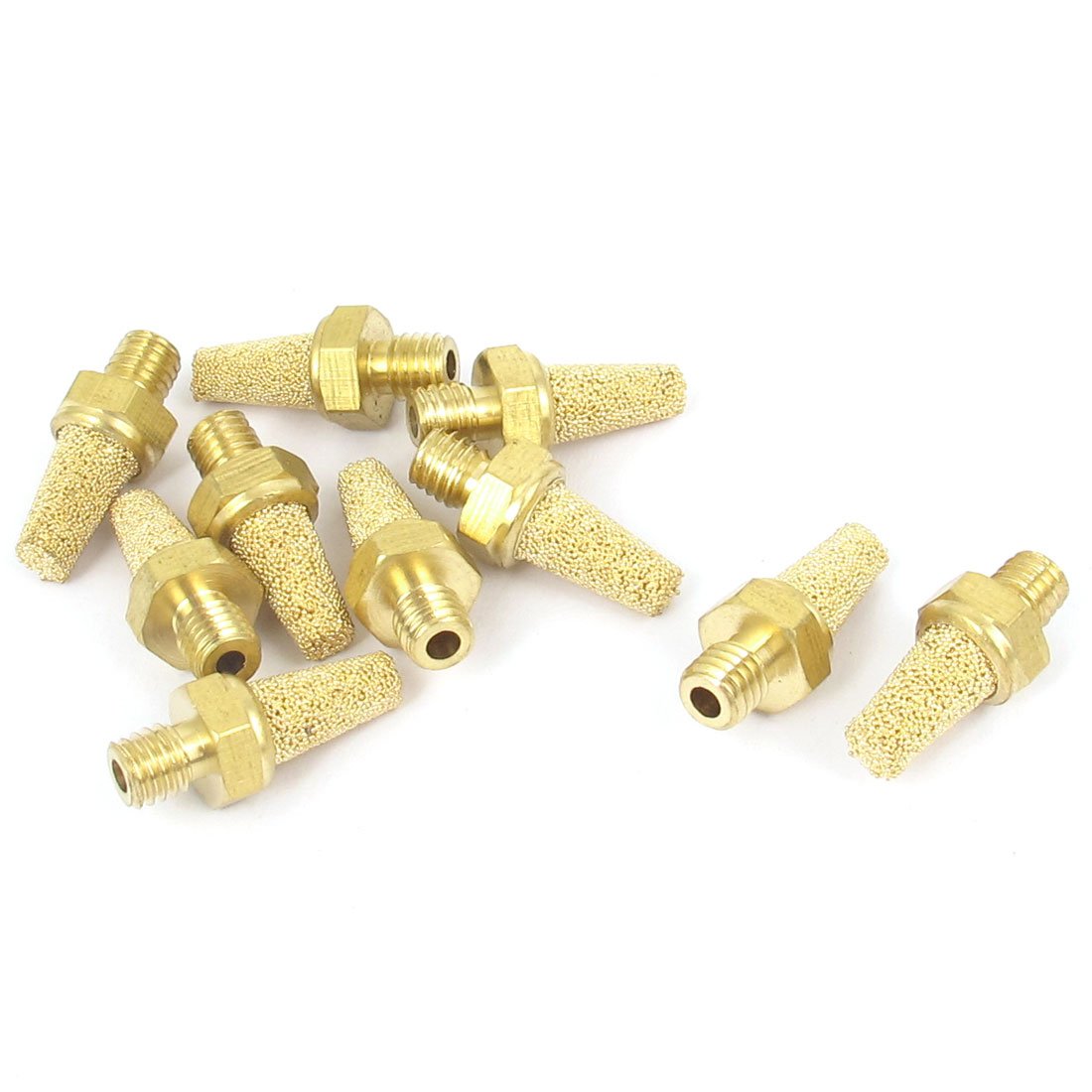 Uxcell Sourcingmap M5 Thread Brass Pneumatic Air Exhaust Muffler Filter 10Pcs