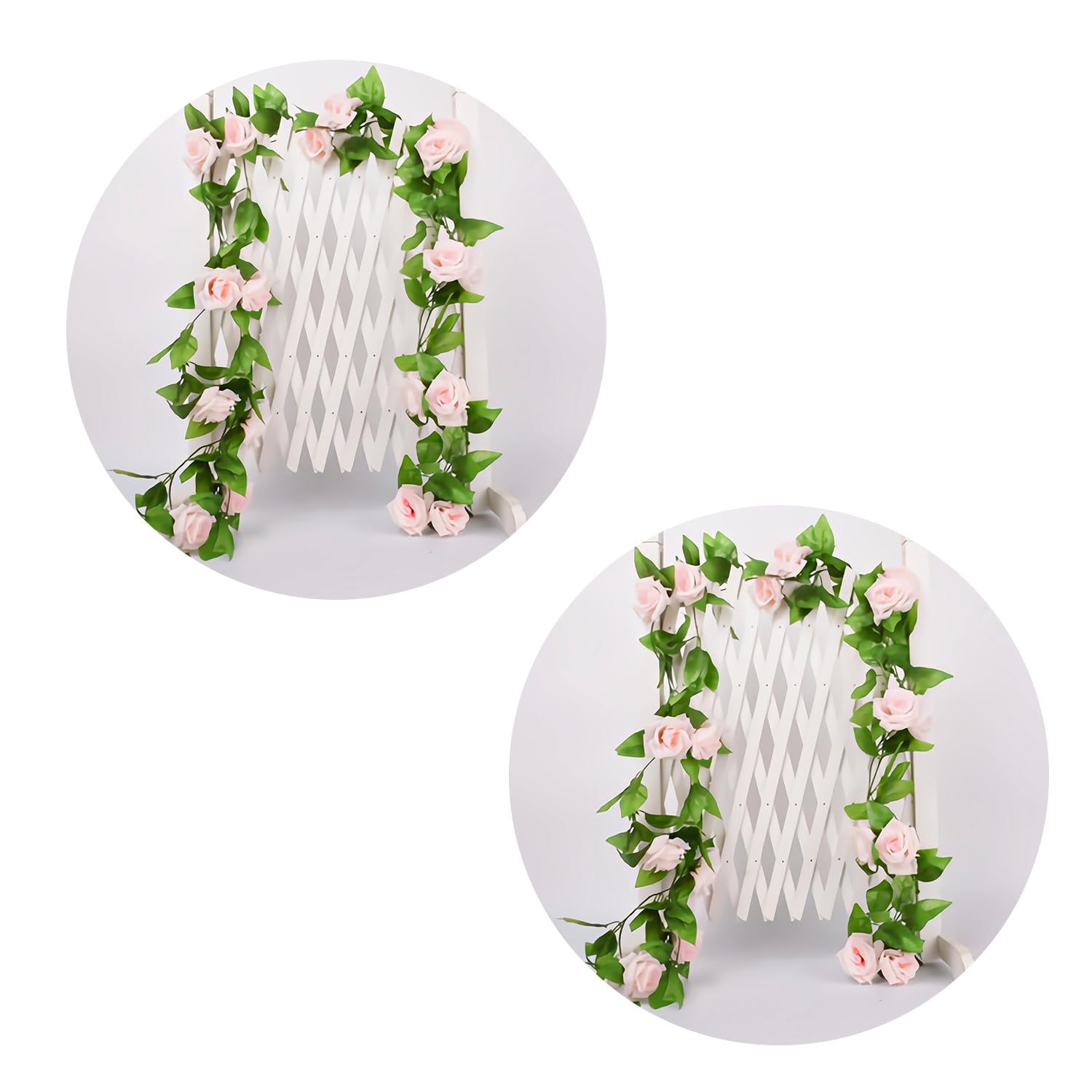 Vignes de soie rose artificielle premium decoration durable fausse fleur de lierre x2
