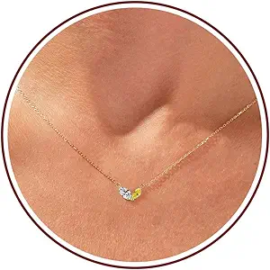 Birthstone Necklace for Women Dainty Gold Necklace with 2 Birthstone Christmas Stocking Stuffers Teen Girl Gifts Trendy Stuff Birthday Gift Moms 2025 Graduation Gift Adjustable Anniversary Jewelry for Daughter Girlfriend Friend