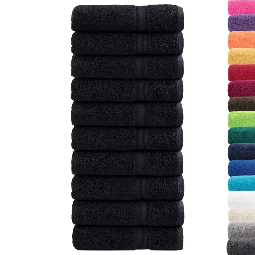 vidaXL Asciugamani Premium 10 pz Neri 50x100 cm 600 g/m² 100% Cotone, Telo da Bagno, Set di Asciugamani da Bagno, Asciugamano per albergo
