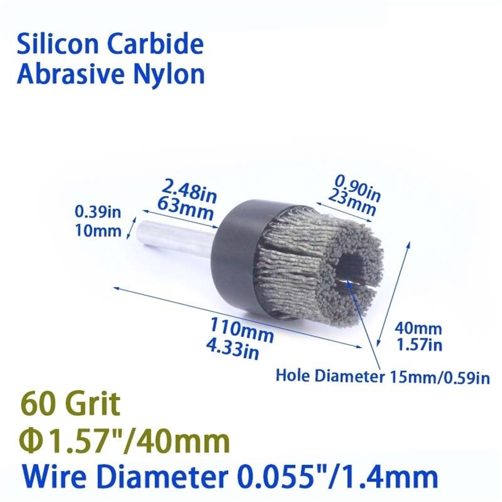 Szczotki ścierne z nylonu tarczowego Węglik krzemu Wykańczanie powierzchni Gratowanie Usuwanie rdzy Szczotka do czyszczenia Mocna frezarka CNC(Grit60 Dia40mm)