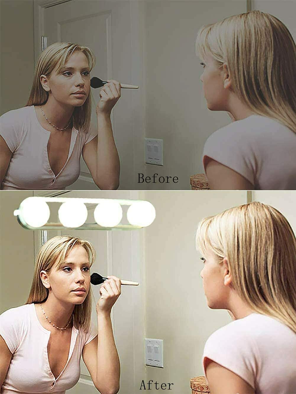 HBD SALES Battery-Operated Dressing Table Bright LED Bulb Lamp Makeup Light, Cordless Studio Lighting Vanity Livingroom Bedroom Mirror Light (White Colour- 1 piece) 4