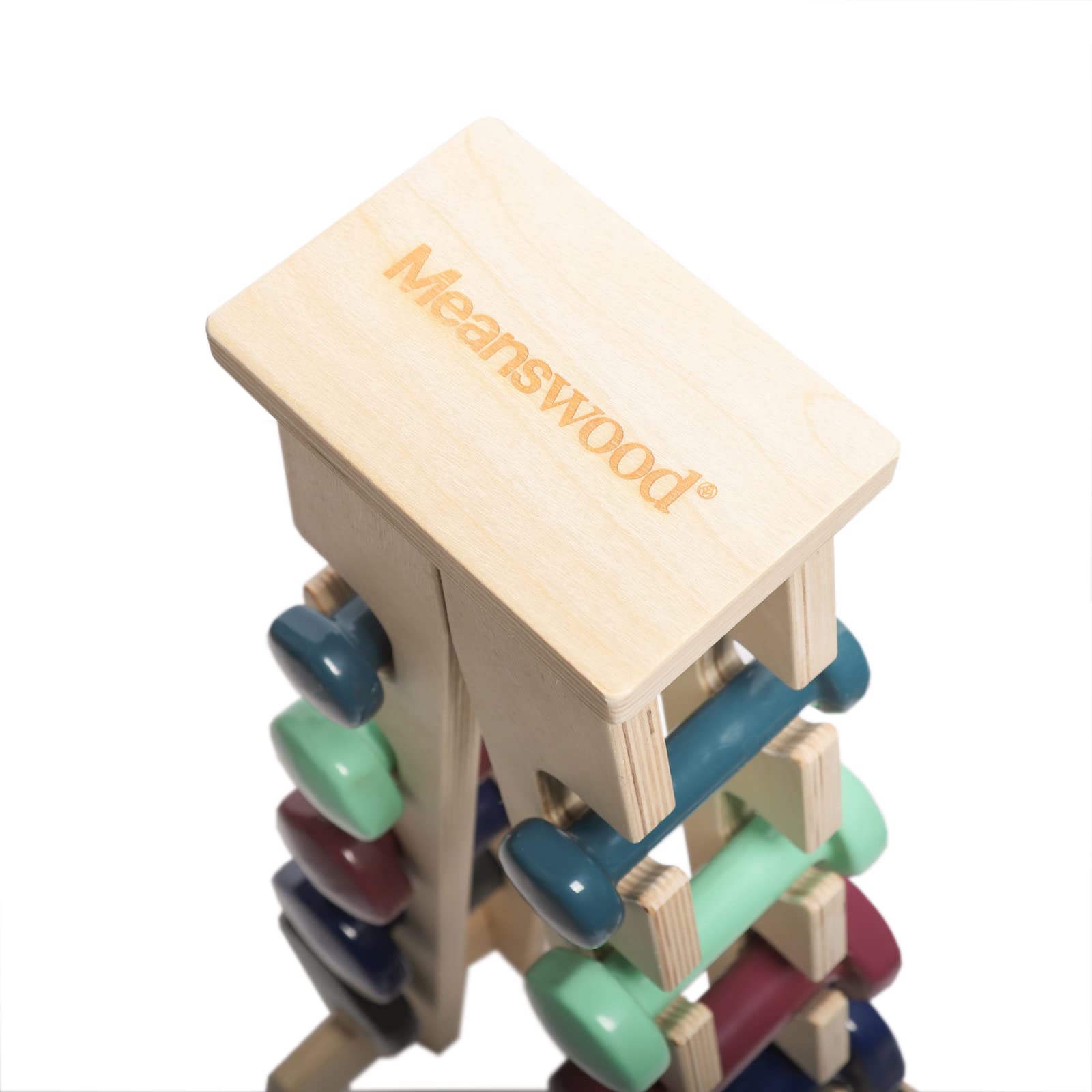 Meanswood Hantelständer Holz – Hantelablage für Zuhause, Kurzhantel Regal, Hantelhalterung aus Holz für bis zu 10 Hanteln (90 kg Max.) - Made in Italy