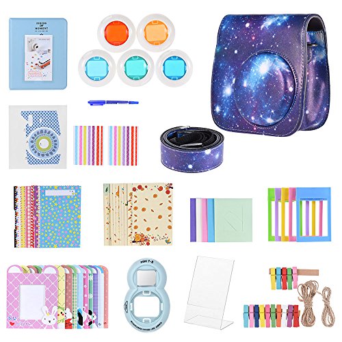 Andoer Kit de acessórios 13 em 1 para Fujifilm Instax Mini 8/8+/8s/9 com capa para câmera, alça, ade