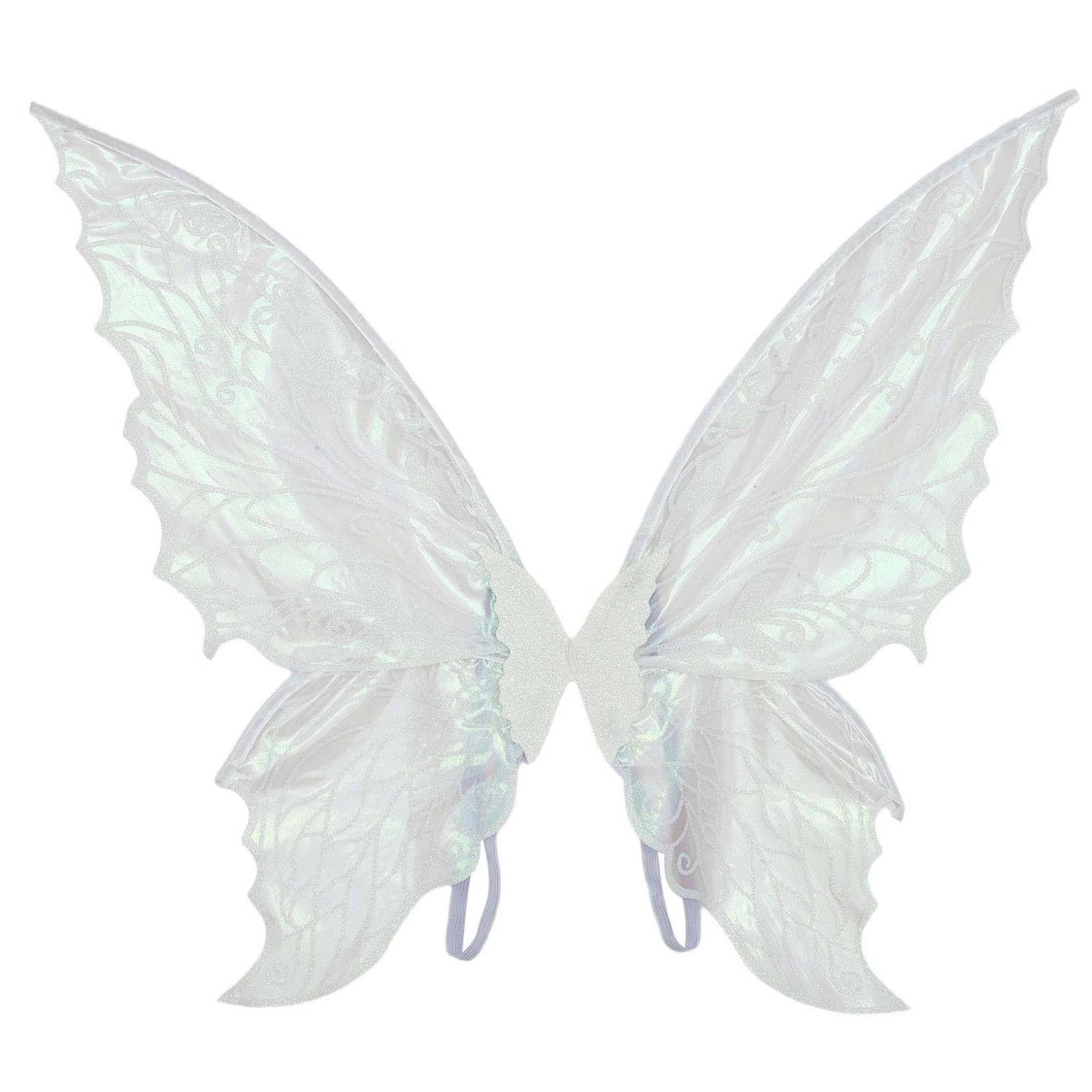 Kaerm Women Girls Angel Fairy Butterfly Wings With Elastic Shoulder Straps For Christmas Theme Party Props White One Size