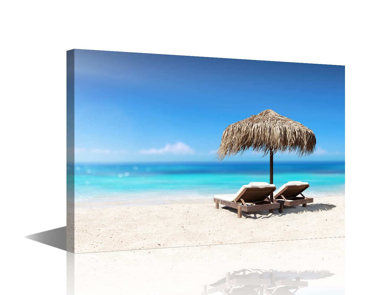 TISHIRON Canvas Art Seaside Seascape Prints for for Living Room Bedroom Beach Painting Framed Wall Art Coastal Landscape Room Decorations Artwork Ready to Hang(18X12in)