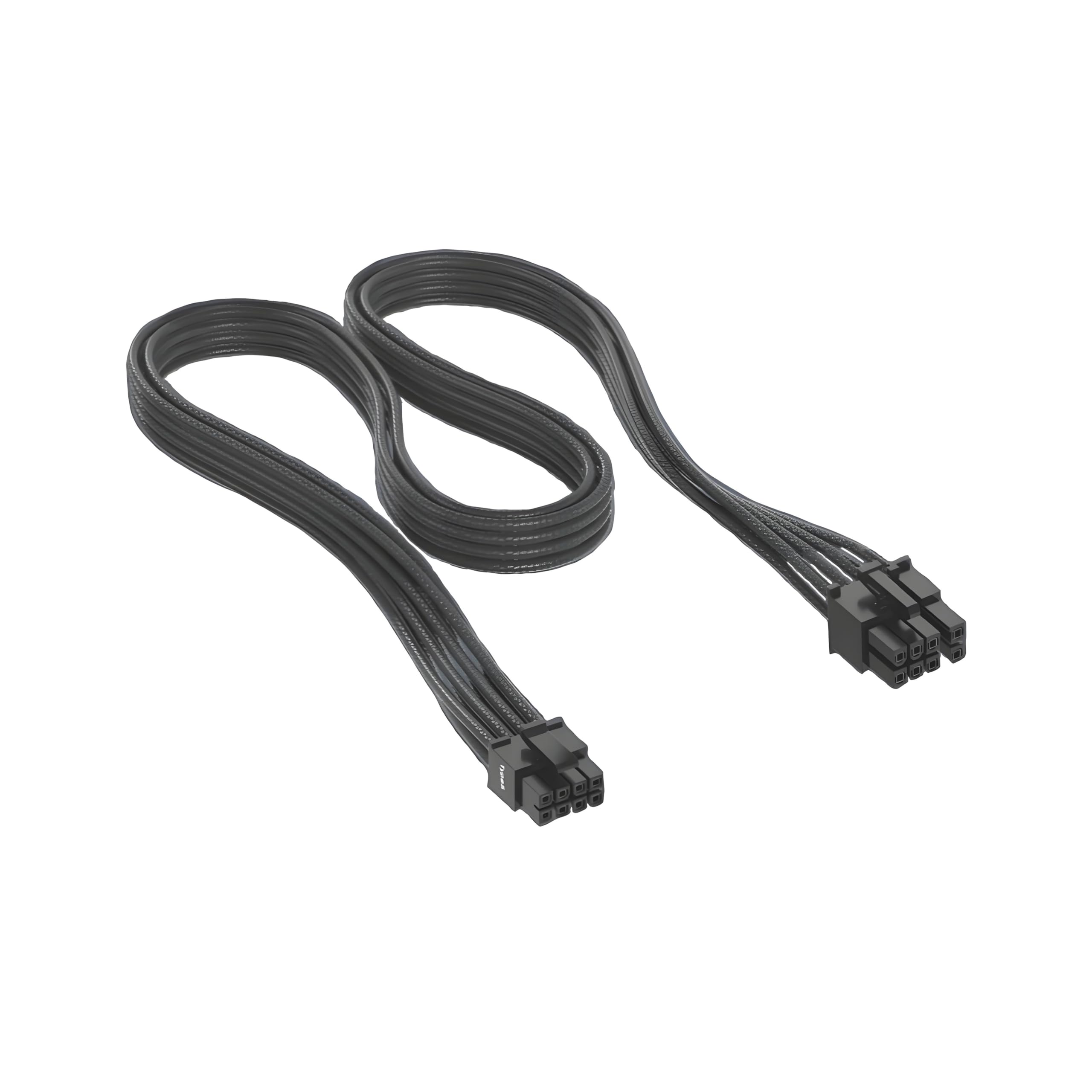 Pojedynczy kabel PCIe do zasilacza Corsair, proces wytłaczania, kable PCIe (podwójne złącze 6+2-pinowe), czarny