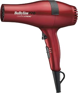 BaBylissPRO Ceramix Xtreme Sèche-cheveux en céramique, 1 , rouge