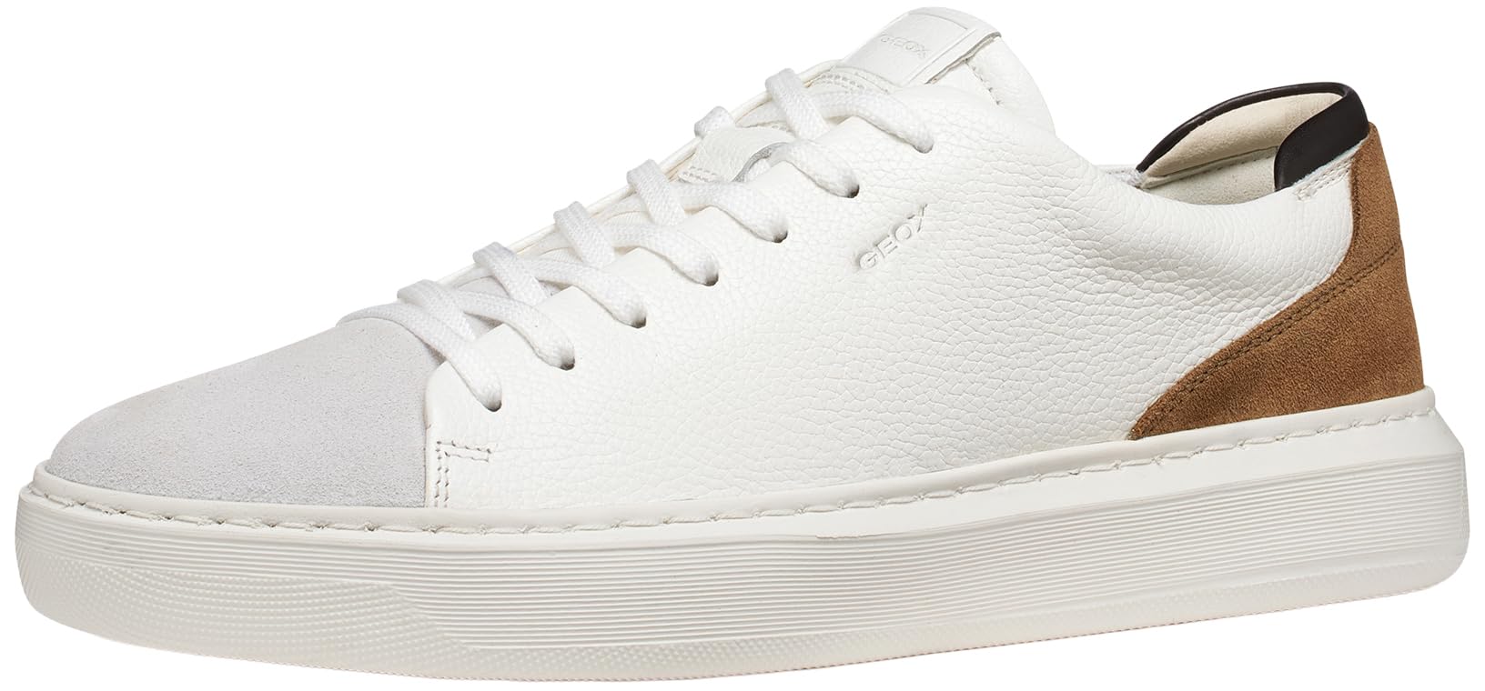 Geox Herren White Brown U Deiven A Sneaker, White/Brown, 46 Eu