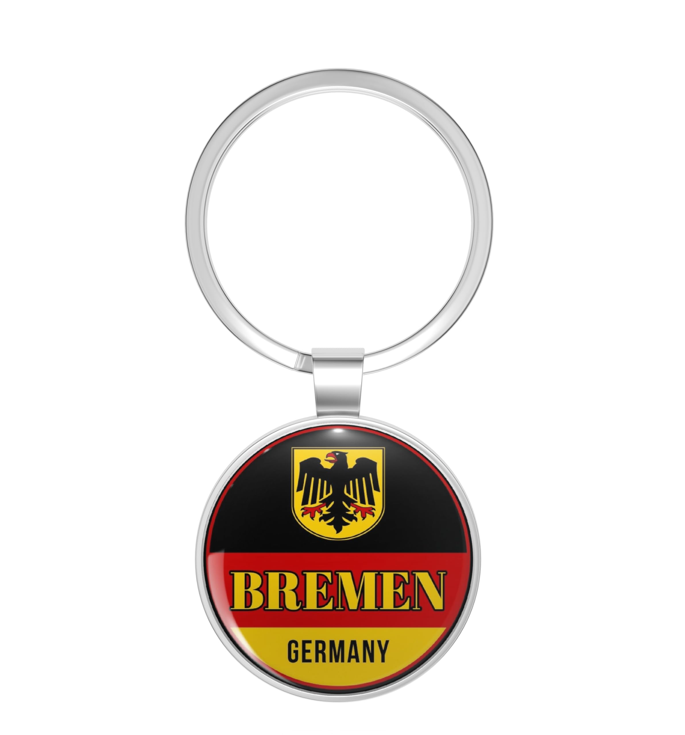Bremen Germany Round Flag Metal Double Sided Key Chain Keychain