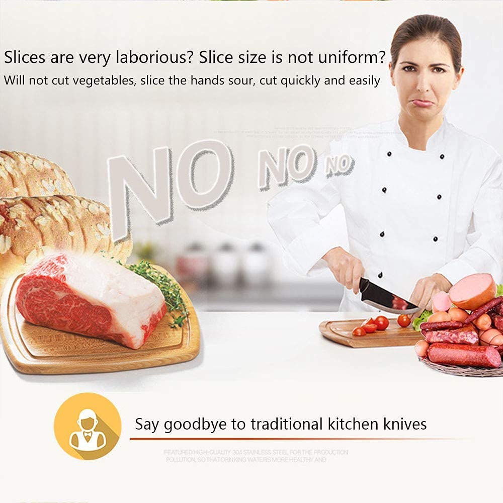 Affettatrice per carne, Affettatrice per carne per uso domestico Affettatrice elettrica per alimenti professionale da cucina con trasmissione ad ingranaggi Motore ad alta coppia e raffreddamento ad