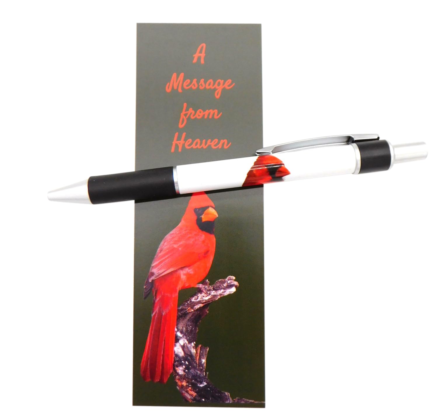 Cardinal Bookmark and Pen Gift Set Inspirational Message from Heaven Keepsake