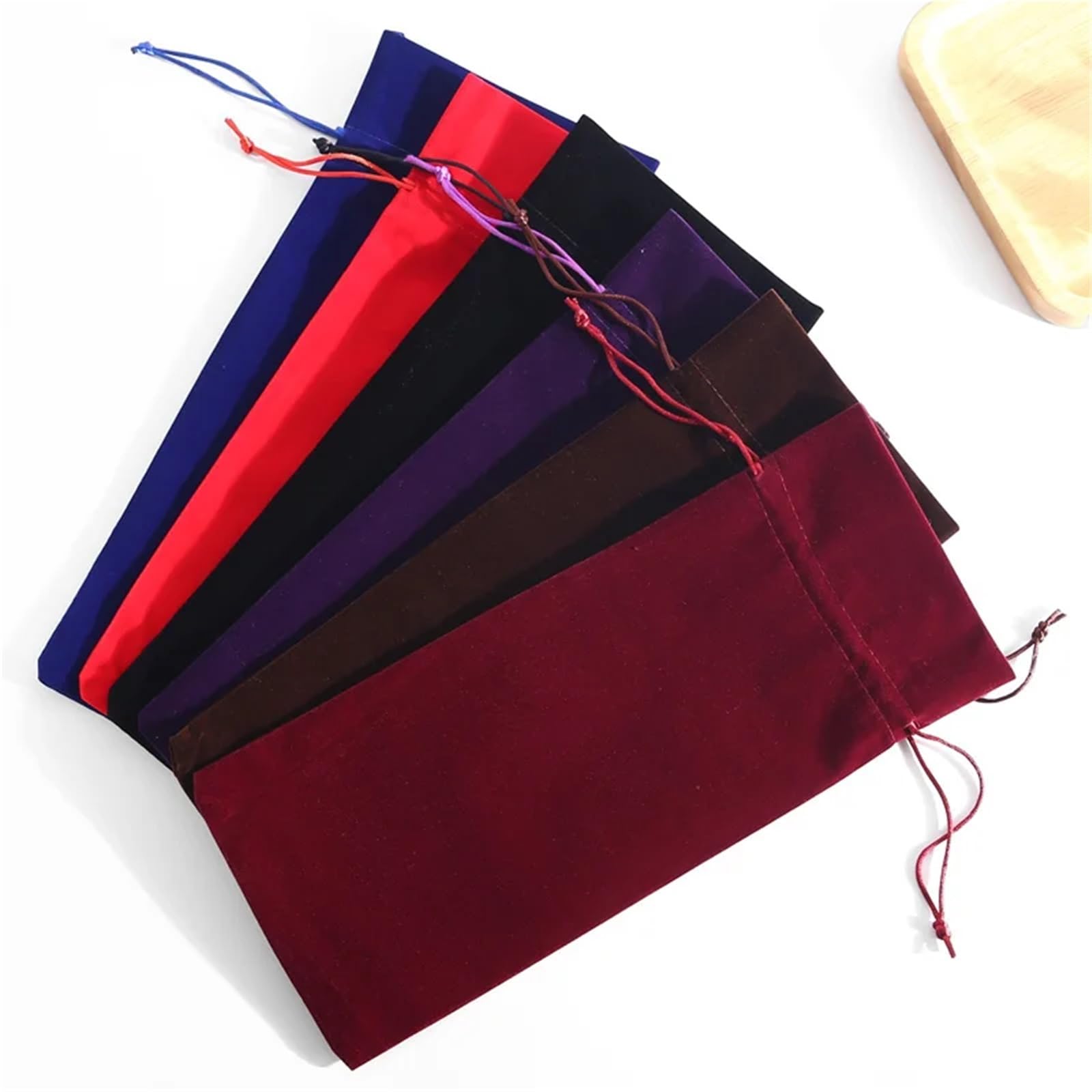 Geschenkverpackung für Flaschen, Geschenktüten mit Kordelzug for Weinflaschen, mehrfarbig, 35,4 cm, 10 Stück(Black)