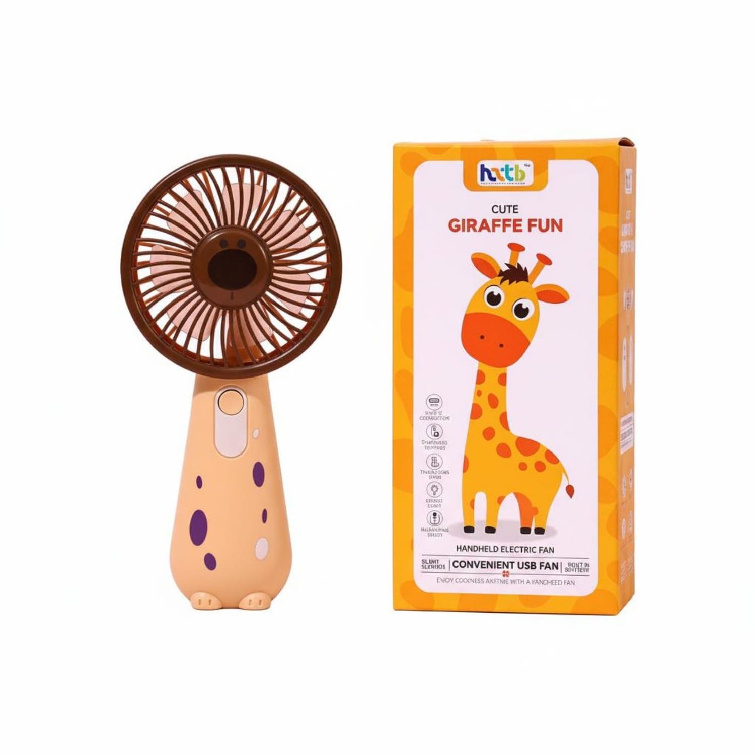 Urijx™ 3 Speed Settings Giraffe Handheld Fan Portable USB Rechargeable Desk Fan Compact Size Lightweight for Students, Kids, Dorm Room, Travel, Outdoor, Brown Home & Garden-image-35