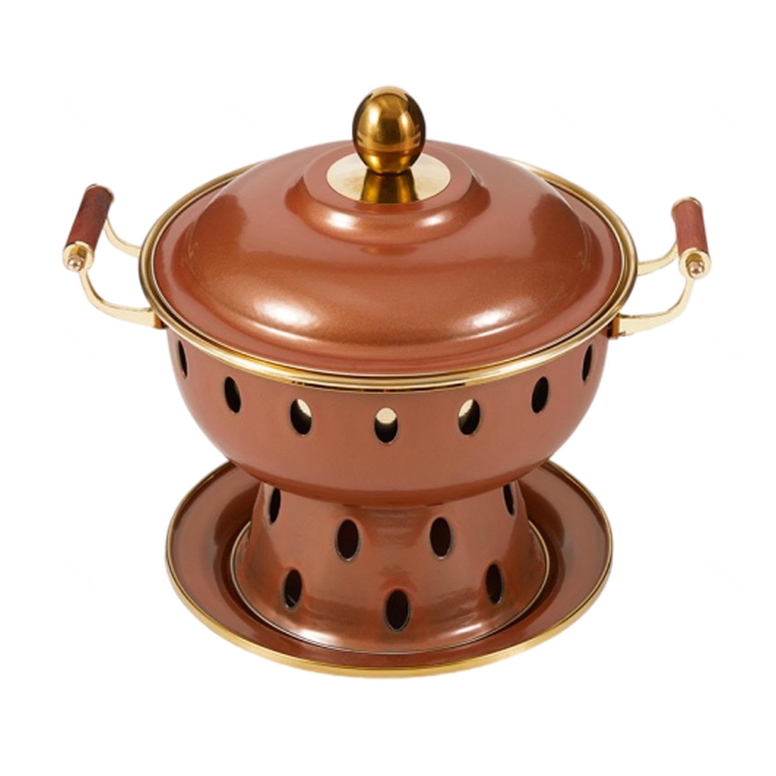 asdchZen Copper Hot Pot,For Steaming Boiling Stew Household Alcohol Stove Small Hot Pot Cloisonne Pure Copper Old-Fashioned Pot Hot Pot,E,G