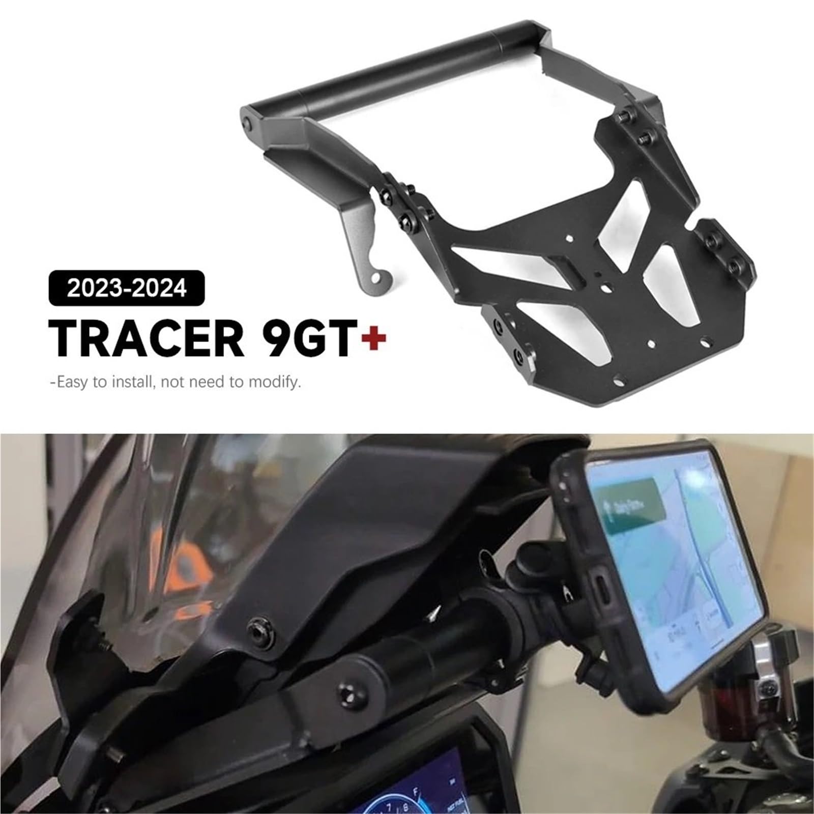 Uchwyt do nawigacji GPS uchwyt Uchwyt na telefon z nawigacją GPS pasujący do YAMAHA Tracer 9 GT, wspornik przedłużający kierownicę(22mm-Phone Stand)