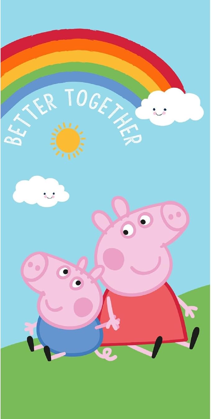 AC-Déco Peppa Pig – Strandtuch aus Baumwolle, Regenbogen, mehrfarbig, 70 x 140 cm AC-Déco Peppa Pig – Strandtuch aus Baumwolle, Regenbogen, mehrfarbig, 70 x 140 cm
