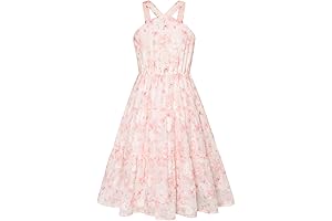 Girls Off Shoulder Floral Swiss Dots Dress